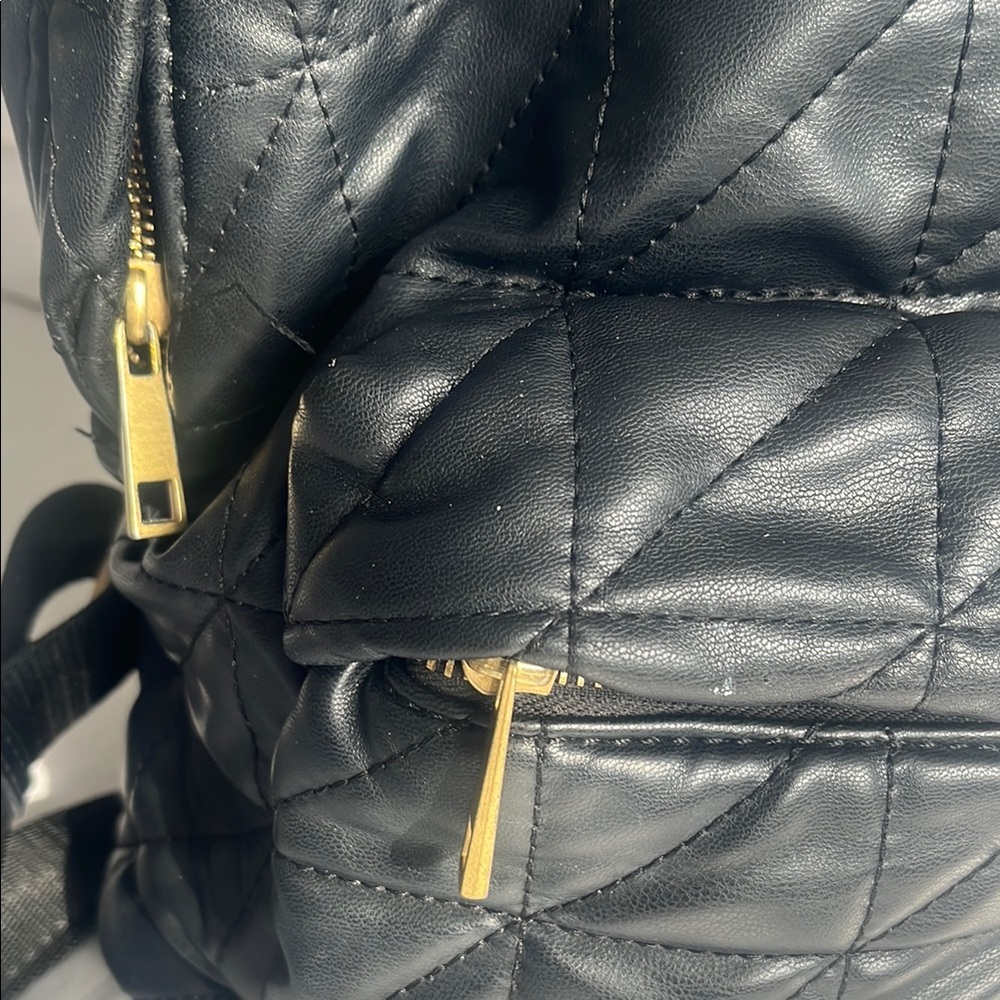 Black Quilted Backpack - Picture 3 of 10